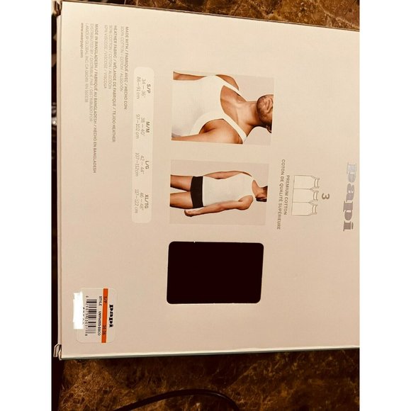 New PAPI Tank Top Square Neck 3-Pack BLACK Men - Picture 5 of 5